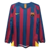 Men's Barcelona Retro Home Soccer Long Sleeves Jersey 2005/06 - worldjerseyshop