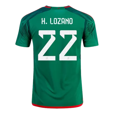 Men's Mexico H.LOZANO #22 Home World Cup Soccer Short Sleeves Jersey 2022 - worldjerseyshop