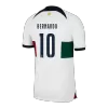 Men's Portugal BERNARDO #10 Away World Cup Soccer Short Sleeves Jersey 2022 - worldjerseyshop