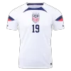 Men's USA DUNN #19 Home World Cup Soccer Short Sleeves Jersey 2022 - worldjerseyshop