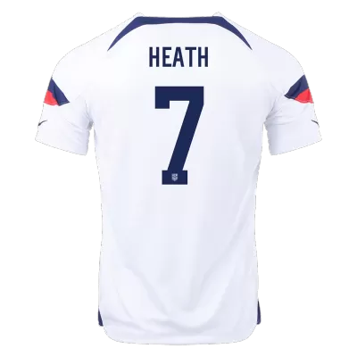 Men's USA HEATH #7 Home World Cup Soccer Short Sleeves Jersey 2022 - worldjerseyshop