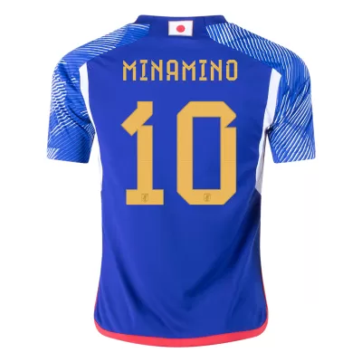 Men's Japan MINAMINO #10 Home World Cup Soccer Short Sleeves Jersey 2022 - worldjerseyshop