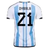 Men's Argentina DYBALA #21 Home Soccer Short Sleeves Jersey 2022 - worldjerseyshop