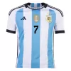 Men's Argentina DE PAUL #7 Home Soccer Short Sleeves Jersey 2022 - worldjerseyshop