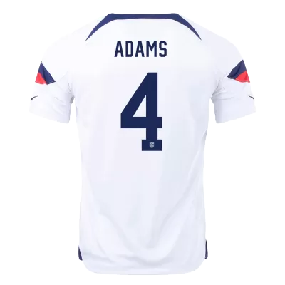 Men's USA ADAMS #4 Home World Cup Soccer Short Sleeves Jersey 2022 - worldjerseyshop