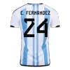 Men's Argentina E. FERNANDEZ #24 Home Soccer Short Sleeves Jersey 2022 - worldjerseyshop