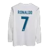 Men's Real Madrid RONALDO #7 Retro Home Soccer Long Sleeves Jersey 2017/18 - worldjerseyshop