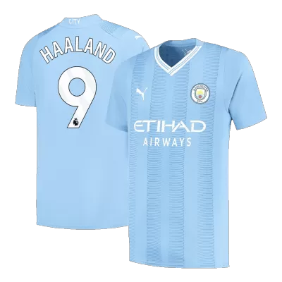 Men's Manchester City HAALAND #9 Home Soccer Short Sleeves Jersey 2023/24 - worldjerseyshop