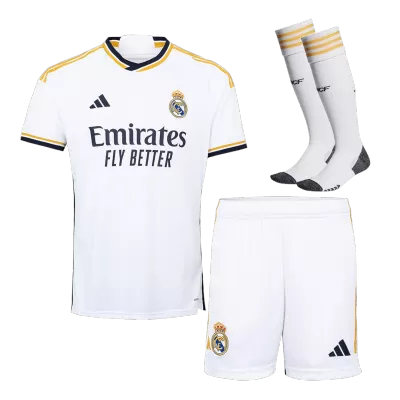 Men's Real Madrid Home Soccer Whole Kits(Jerseys+Shorts+Socks) 2023/24 - worldjerseyshop