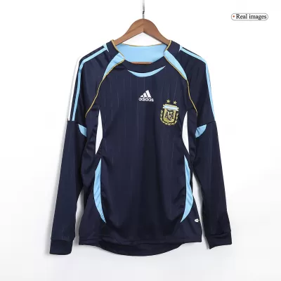 Men's Argentina Retro Away Soccer Long Sleeves Jersey 2006 - worldjerseyshop