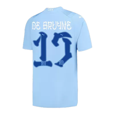 Men's Manchester City DE BRUYNE #17 Home Soccer Short Sleeves Jersey 2023/24 - Japanese Tour Printing - worldjerseyshop