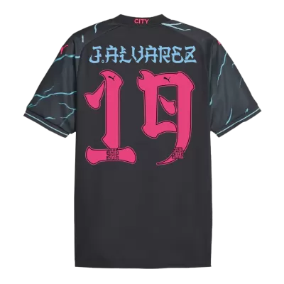 Men's Manchester City J.ALVAREZ #19 Third Away Soccer Short Sleeves Jersey 2023/24 - worldjerseyshop