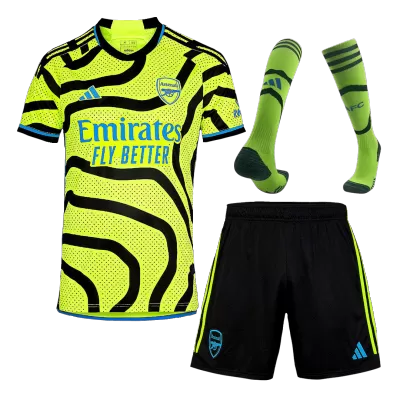 Men's Arsenal Away Soccer Whole Kits(Jerseys+Shorts+Socks) 2023/24 - worldjerseyshop