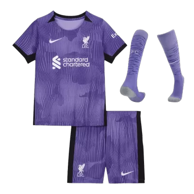 Kids Liverpool Whole Kits Third Away Soccer Kit (Jersey+Shorts+Sock） 2023/24 - worldjerseyshop