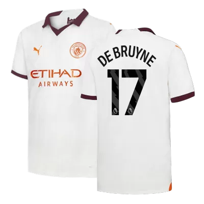 Men's Manchester City DE BRUYNE #17 Away Soccer Short Sleeves Jersey 2023/24 - worldjerseyshop