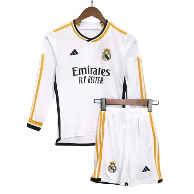 Kids Real Madrid Home Soccer Jersey Kits(Jersey+Shorts) 2023/24 - worldjerseyshop