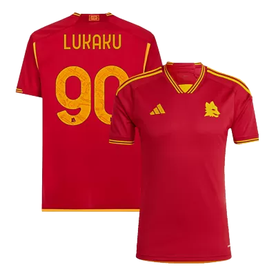 Men's Roma LUKAKU #90 Home Soccer Short Sleeves Jersey 2023/24 - worldjerseyshop