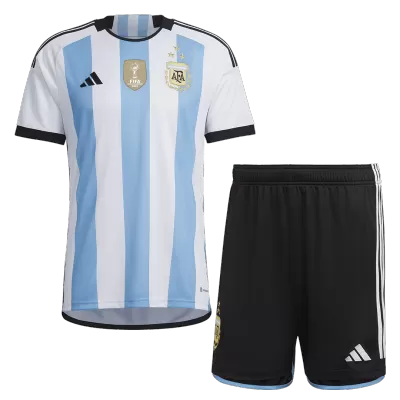 Kids Argentina Home Soccer Jersey Kits(Jersey+Shorts) 2022 - worldjerseyshop