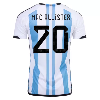 Men's Argentina MAC ALLISTER #20 Home Soccer Short Sleeves Jersey 2022 - worldjerseyshop