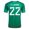 Men's Mexico H.LOZANO #22 Home Player Version Soccer Jersey 2022 - worldjerseyshop