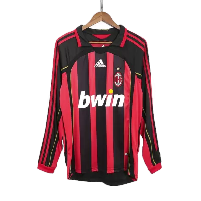 Men's AC Milan Retro Home Soccer Long Sleeves Jersey 2006/07 - worldjerseyshop