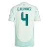 Men's Mexico E.ÁLVAREZ #4 Away Soccer Short Sleeves Jersey 2024 - worldjerseyshop