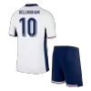 Kids England BELLINGHAM #10 Home Soccer Jersey Kits(Jersey+Shorts) 2024 - worldjerseyshop