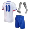 Kids's France MBAPPE #10 Away Soccer Whole Kits(Jerseys+Shorts+Socks) 2024 - worldjerseyshop