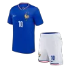 Kids France MBAPPE #10 Home Soccer Jersey Kits(Jersey+Shorts) 2024 - worldjerseyshop