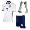 Kids England BELLINGHAM #10 Whole Kits Home Soccer Kit (Jersey+Shorts+Sock） 2024 - worldjerseyshop