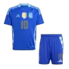 Kids Argentina MESSI #10 Away Soccer Jersey Kits(Jersey+Shorts) 2024 - worldjerseyshop