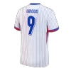 Men's France GIROUD #9 Away Soccer Short Sleeves Jersey 2024 - worldjerseyshop