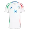 Men's Italy CHIESA #14 Away Soccer Short Sleeves Jersey 2024 - worldjerseyshop