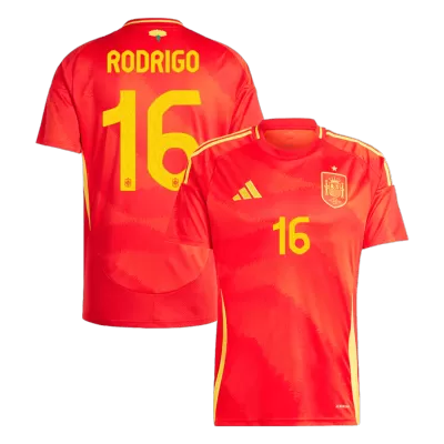 Men's Spain RODRIGO #16 Home Soccer Short Sleeves Jersey 2024 - worldjerseyshop