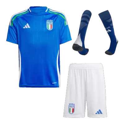 Kids's Italy Home Soccer Whole Kits(Jerseys+Shorts+Socks) 2024 - worldjerseyshop