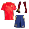 Kids's Spain Home Soccer Whole Kits(Jerseys+Shorts+Socks) 2024 - worldjerseyshop