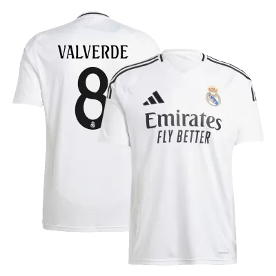 Men's Real Madrid VALVERDE #8 Home Soccer Short Sleeves Jersey 2024/25 - worldjerseyshop