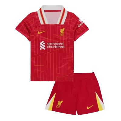 Kids Liverpool Home Soccer Jersey Kits(Jersey+Shorts) 2024/25 - worldjerseyshop