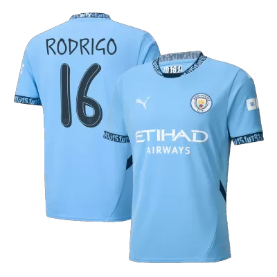 Men's Manchester City RODRIGO #16 Home Soccer Short Sleeves Jersey 2024/25 - UCL - worldjerseyshop