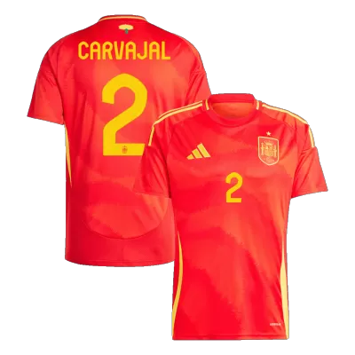 Men's Spain CARVAJAL #2 Home Soccer Short Sleeves Jersey 2024 - worldjerseyshop