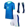 Kids's Brazil Away Soccer Whole Kits(Jerseys+Shorts+Socks) 2024 - worldjerseyshop