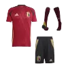 Men's Belgium Home Soccer Whole Kits(Jerseys+Shorts+Socks) 2024 - worldjerseyshop