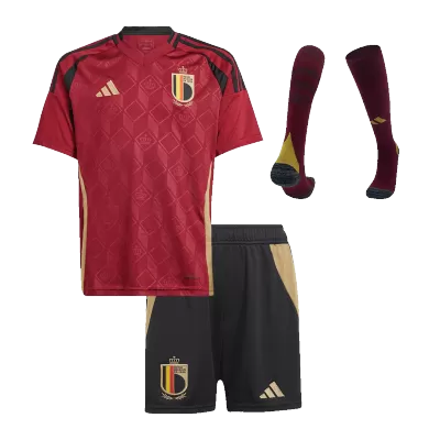 Kids's Belgium Home Soccer Whole Kits(Jerseys+Shorts+Socks) 2024 - worldjerseyshop