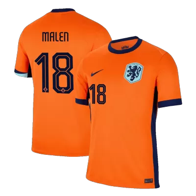 Men's Netherlands MALEN #18 Home Soccer Short Sleeves Jersey 2024 - worldjerseyshop