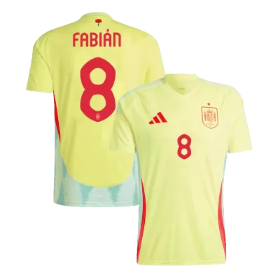 Men's Spain FABIÁN #8 Away Soccer Short Sleeves Jersey 2024 - worldjerseyshop