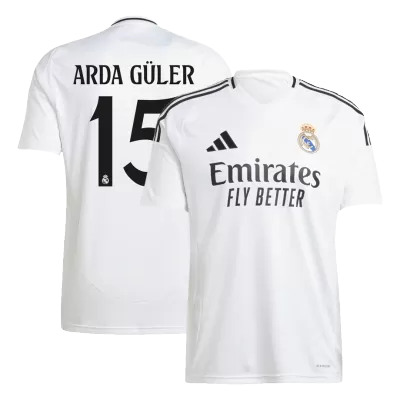 Men's Real Madrid ARDA GÜLER #15 Home Soccer Short Sleeves Jersey 2024/25 - worldjerseyshop