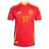 Men's Spain WILLIAMS JR. #17 Home Player Version Soccer Jersey 2024 - worldjerseyshop