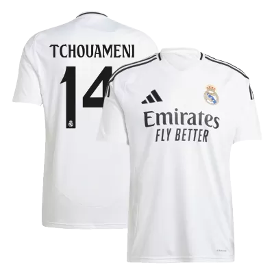 Men's Real Madrid TCHOUAMENI #14 Home Soccer Short Sleeves Jersey 2024/25 - worldjerseyshop