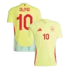 Men's Spain OLMO #10 Away Soccer Short Sleeves Jersey 2024 - worldjerseyshop