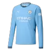 Men's Manchester City Home Soccer Long Sleeves Jersey 2024/25 - worldjerseyshop